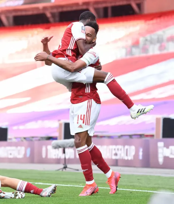 Framed Print : Arsenal's Aubameyang Scores Historic FA Cup Goal in Empty Wembley Stadium Framed Print : Arsenal's Aubameyang Scores Historic FA Cup Goal in Empty Wembley Stadium