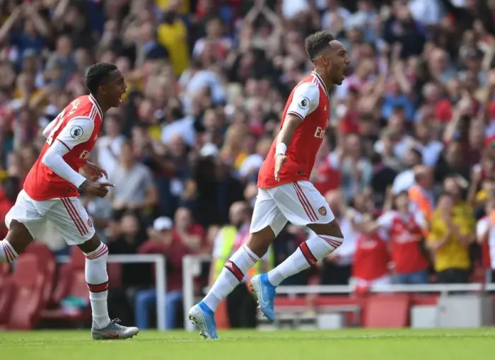 Framed Print : Arsenal's Aubameyang Scores Second Goal Against Burnley in 2019-20 Premier League Framed Print : Arsenal's Aubameyang Scores Second Goal Against Burnley in 2019-20 Premier League