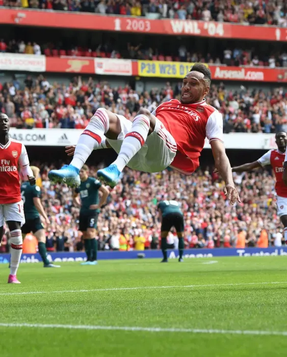 Framed Print : Arsenal's Aubameyang Scores Second Goal Against Burnley in 2019-20 Premier League Framed Print : Arsenal's Aubameyang Scores Second Goal Against Burnley in 2019-20 Premier League
