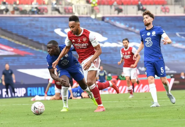 Framed Print : Arsenal's Aubameyang Scores Second Goal Against Chelsea in Empty FA Cup Final Framed Print : Arsenal's Aubameyang Scores Second Goal Against Chelsea in Empty FA Cup Final