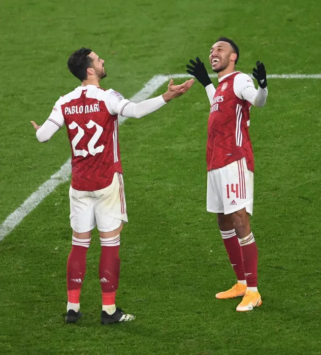 Framed Print : Arsenal's Aubameyang Scores Second Goal Against Newcastle United in FA Cup Third Round