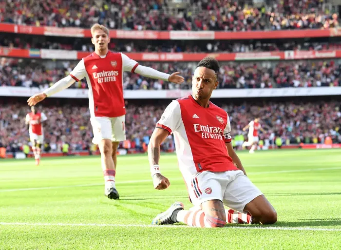 Framed Print : Arsenal's Aubameyang Scores Second Goal vs. Tottenham in 2021-22 Premier League Framed Print : Arsenal's Aubameyang Scores Second Goal vs. Tottenham in 2021-22 Premier League