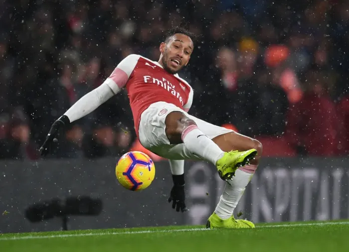 Framed Print : Arsenal's Aubameyang Shines in Arsenal FC vs. Cardiff City Premier League Clash (2018-19)