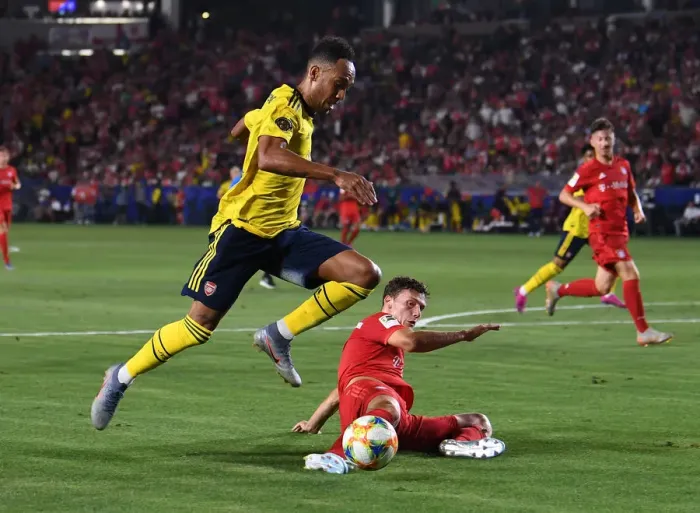 Framed Print : Arsenal's Aubameyang Shines: Arsenal vs. Bayern Munich, International Champions Cup 2019 Framed Print : Arsenal's Aubameyang Shines: Arsenal vs. Bayern Munich, International Champions Cup 2019