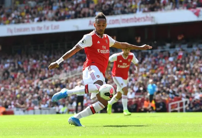Framed Print : Arsenal's Aubameyang Shines in Arsenal vs. Burnley Premier League Clash (2019-20)