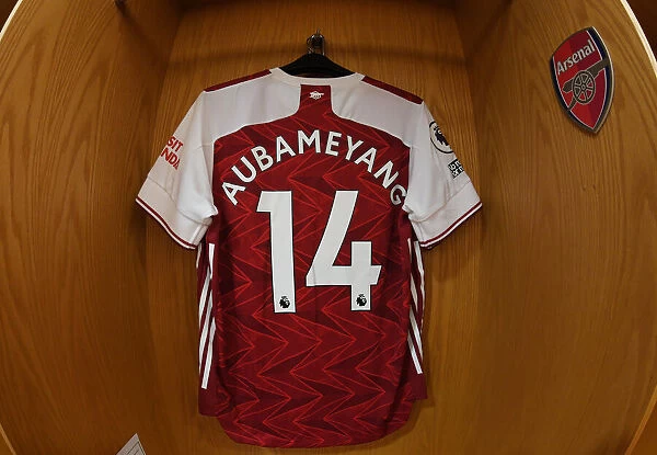 Arsenal's Aubameyang Shirt in Empty Emirates Stadium: Arsenal vs Manchester City, 2021