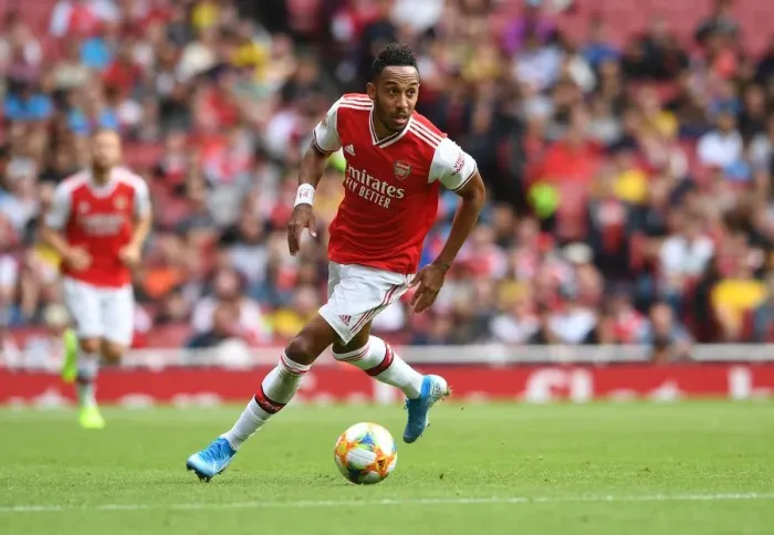 Framed Print : Arsenal's Aubameyang Stars in Arsenal vs. Olympique Lyonnais Emirates Cup Showdown (2019) Framed Print : Arsenal's Aubameyang Stars in Arsenal vs. Olympique Lyonnais Emirates Cup Showdown (2019)