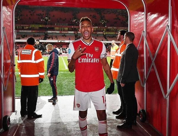 Arsenal's Aubameyang in the Tunnel After Arsenal v Newcastle United Premier League Match, 2020