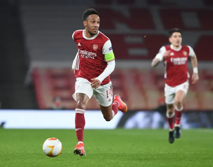 Framed Print : Arsenal's Aubameyang in UEFA Europa League: Arsenal vs Olympiacos (Behind Closed Doors) Framed Print : Arsenal's Aubameyang in UEFA Europa League: Arsenal vs Olympiacos (Behind Closed Doors)