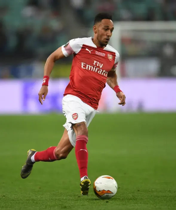 Framed Print : Arsenal's Aubameyang in UEFA Europa League Final Against Chelsea, Baku 2019