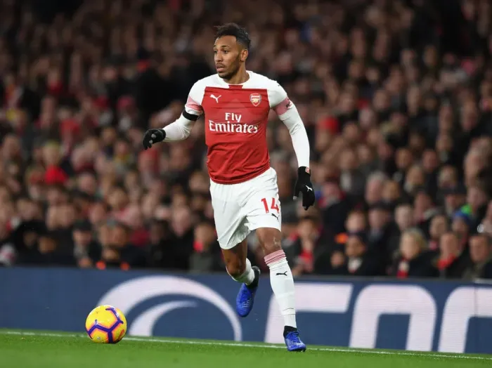 Framed Print : Arsenal's Aubameyang vs. Liverpool: Intense Premier League Face-Off