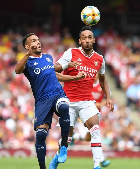 Framed Print : Arsenal's Aubameyang vs. Marcal: A Star-Studded Clash in the Emirates Cup Showdown Framed Print : Arsenal's Aubameyang vs. Marcal: A Star-Studded Clash in the Emirates Cup Showdown
