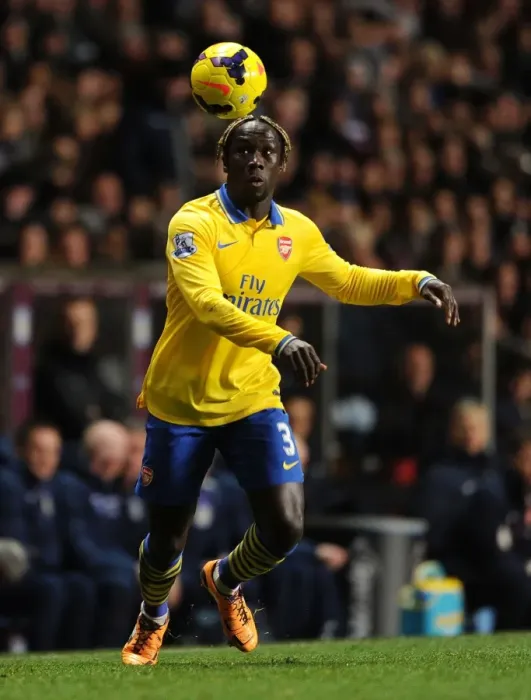 Framed Print : Arsenal's Bacary Sagna in Action against Aston Villa (Premier League 2013-14)
