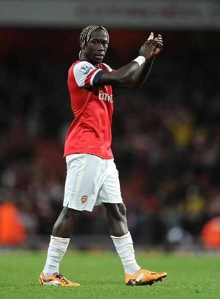 Arsenal's Bacary Sagna Celebrates 2:0 Victory Over Liverpool in the Barclays Premier League at Emirates Stadium (2013)