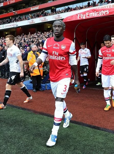 Arsenal's Bacary Sagna Leads Out Team Against Fulham in Premier League (2012-13)