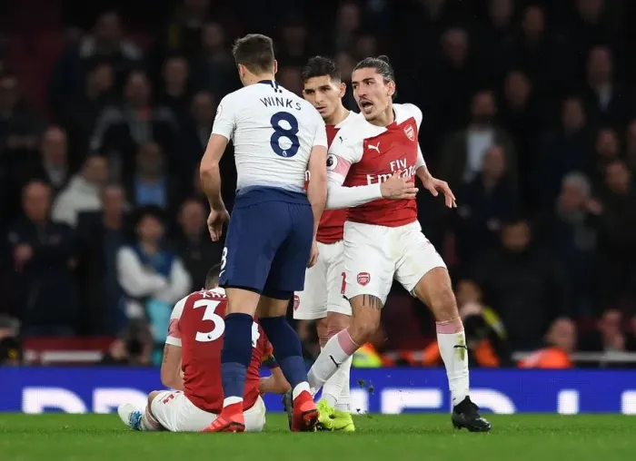 Framed Print : Arsenal's Bellerin Clashes with Tottenham's Winks: Intense Rivalry in the Premier League Framed Print : Arsenal's Bellerin Clashes with Tottenham's Winks: Intense Rivalry in the Premier League
