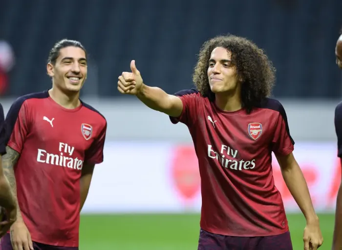 Framed Print : Arsenal's Bellerin and Guendouzi in Action against SS Lazio (2018-19)