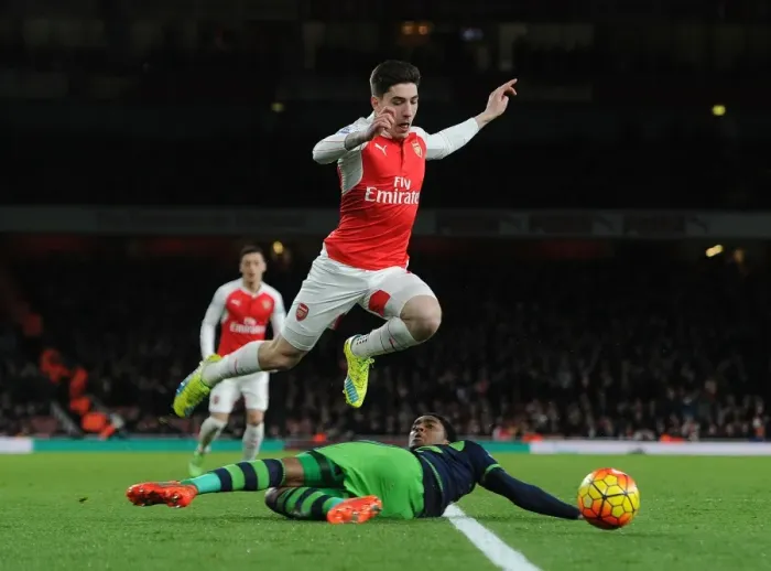 Framed Print : Arsenal's Bellerin Soars Past Swansea's Fer