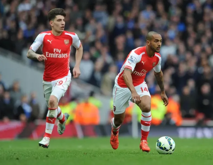 Framed Print : Arsenal's Bellerin and Walcott in Action: Arsenal vs. Chelsea, 2014 / 15 Premier League