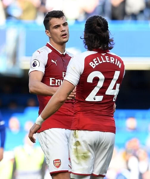 Arsenal's Bellerin and Xhaka in Action against Chelsea (2017-18)