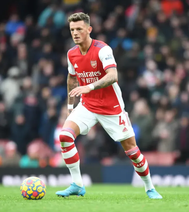 Framed Print : Arsenal's Ben White in Action: Arsenal vs. Brentford, Premier League 2021-22