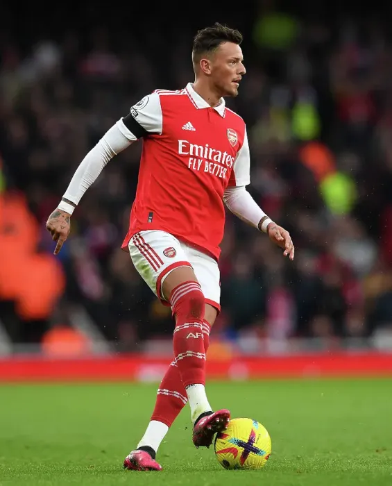 Framed Print : Arsenal's Ben White in Action: Arsenal vs. Brentford, Premier League 2022-23