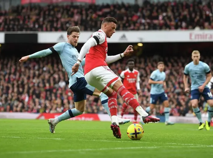 Framed Print : Arsenal's Ben White in Action: Arsenal vs. Brentford, Premier League 2022-23 Framed Print : Arsenal's Ben White in Action: Arsenal vs. Brentford, Premier League 2022-23