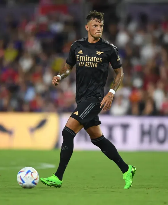 Framed Print : Arsenal's Ben White in Action against Orlando City SC during 2022-23 Pre-Season Friendly