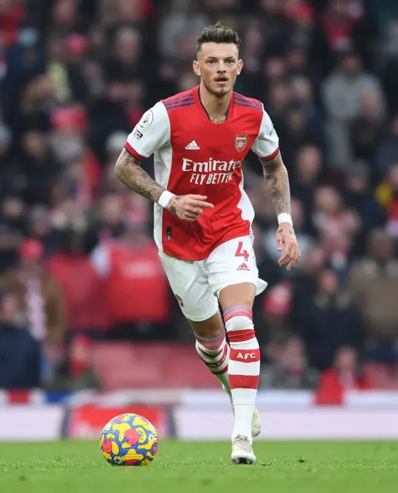Framed Print : Arsenal's Ben White in Action: Premier League 2021-22 - Arsenal vs Burnley