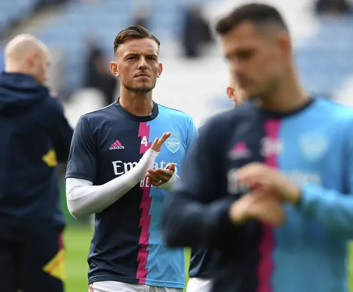 Framed Print : Arsenal's Ben White Applauding Fans Before Leicester Clash - Premier League 2022-23