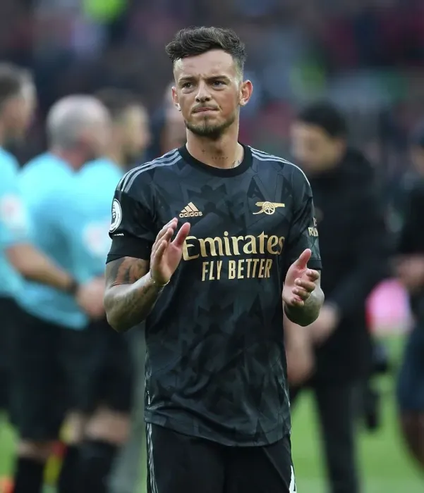 Framed Print : Arsenal's Ben White Applauding Fans After Liverpool Clash - Premier League 2022-23