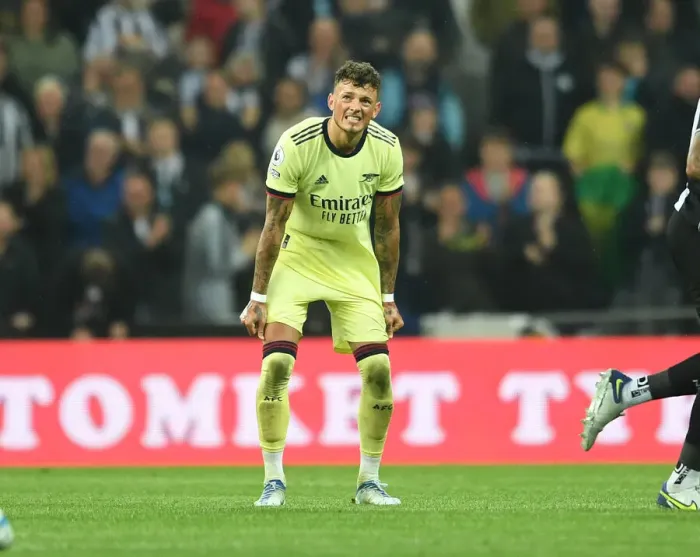 Framed Print : Arsenal's Ben White Faces Newcastle United in Premier League Showdown (2021-22)