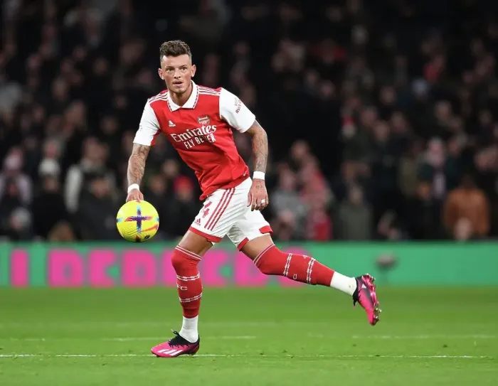 Framed Print : Arsenal's Ben White Faces Off Against Tottenham Hotspur in Premier League Rivalry (2022-23)