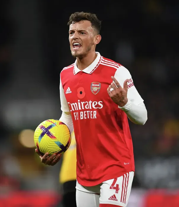 Framed Print : Arsenal's Ben White Faces Off Against Wolverhampton Wanderers in Premier League Clash (2022-23)