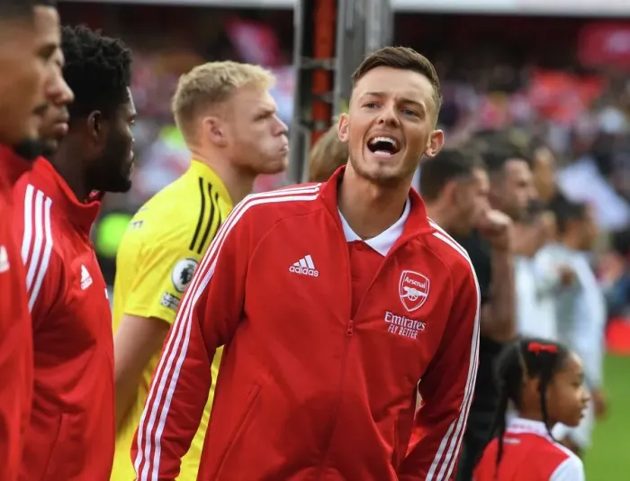 Framed Print : Arsenal's Ben White Gears Up for Arsenal vs. Liverpool Showdown in the 2022-23 Premier League