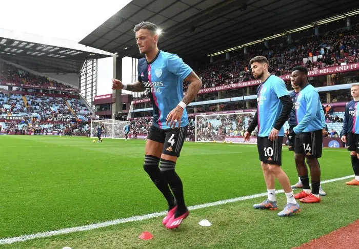 Framed Print : Arsenal's Ben White Gears Up for Aston Villa Showdown in 2022-23 Premier League