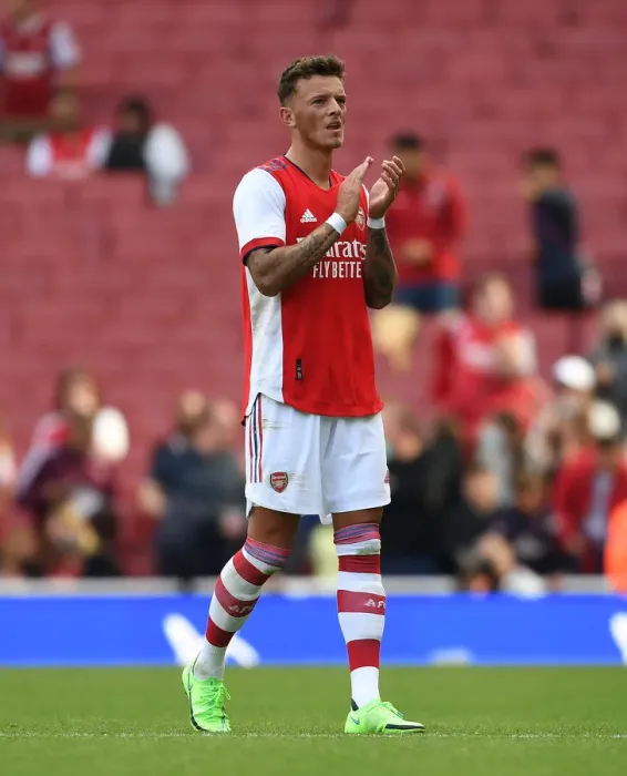 Framed Print : Arsenal's Ben White Greets Fans After Arsenal vs. Chelsea Pre-Season Clash
