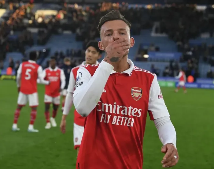 Framed Print : Arsenal's Ben White Post-Match at Leicester City's The King Power Stadium (Premier League 2022-23) Framed Print : Arsenal's Ben White Post-Match at Leicester City's The King Power Stadium (Premier League 2022-23)
