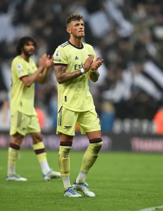 Framed Print : Arsenal's Ben White Post-Match at Newcastle United's St. James Park (Premier League 2021-22) Framed Print : Arsenal's Ben White Post-Match at Newcastle United's St. James Park (Premier League 2021-22)