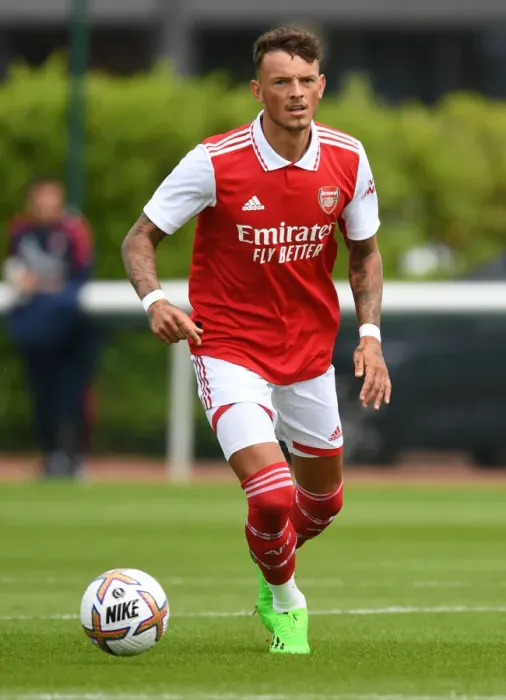 Framed Print : Arsenal's Ben White Shines in Pre-Season: Arsenal 1-0 Ipswich Town (July 2022)
