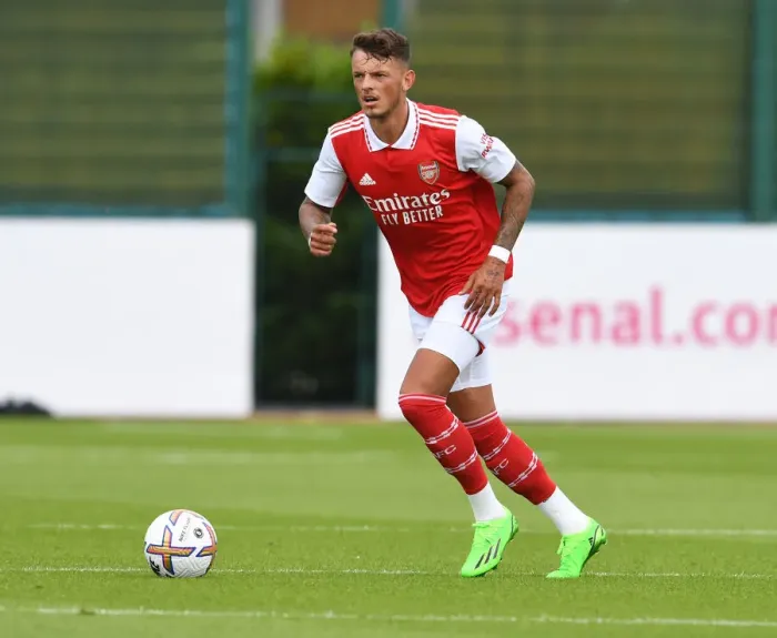Framed Print : Arsenal's Ben White Shines in Pre-Season: Arsenal 1-0 Ipswich Town (July 2022)