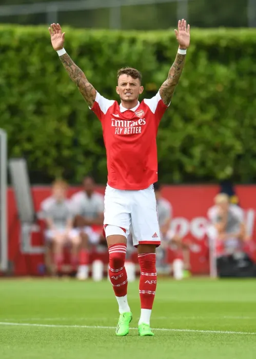Framed Print : Arsenal's Ben White Shines in Pre-Season: Arsenal vs Ipswich Town (July 2022)