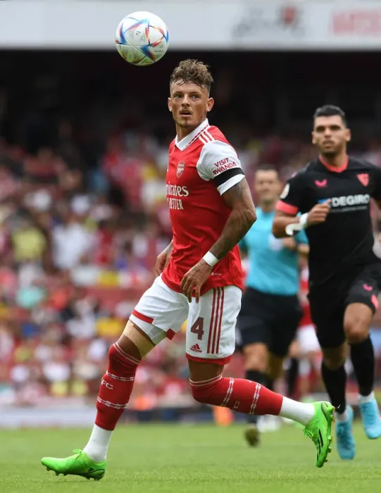 Framed Print : Arsenal's Ben White Stars in Emirates Cup Showdown Against Sevilla, 2022