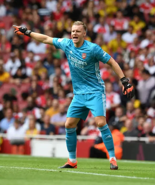 Framed Print : Arsenal's Bernd Leno in Action: Arsenal vs. Olympique Lyonnais, Emirates Cup 2019