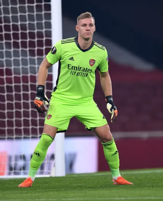 Framed Print : Arsenal's Bernd Leno in Action: Arsenal vs Molde FK - Europa League 2020-21