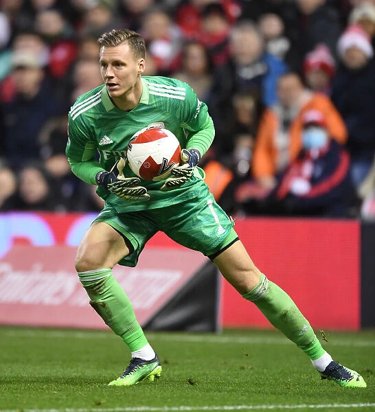 Arsenal's Bernd Leno in Action: FA Cup Battle against Nottingham Forest (2021-22)