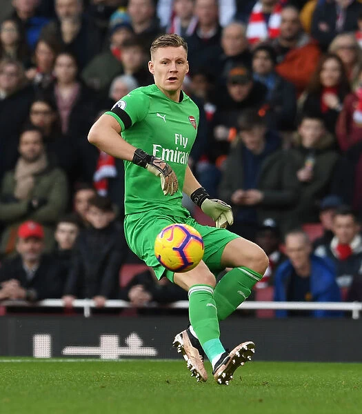Arsenal's Bernd Leno in Action against Fulham in the Premier League