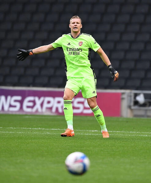 Arsenal's Bernd Leno in Action during MK Dons Pre-Season Friendly, 2020
