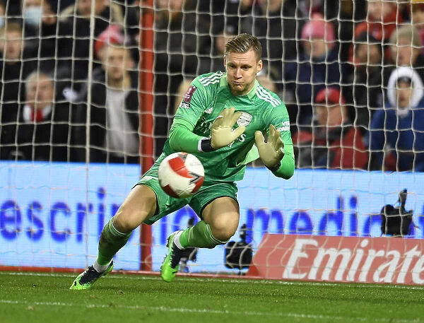Arsenal's Bernd Leno in Action: Nottingham Forest vs. Arsenal - Emirates FA Cup Third Round