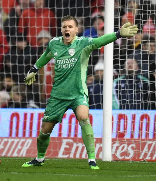 Arsenal FC Print: Bernd Leno in Action at Nottingham Art